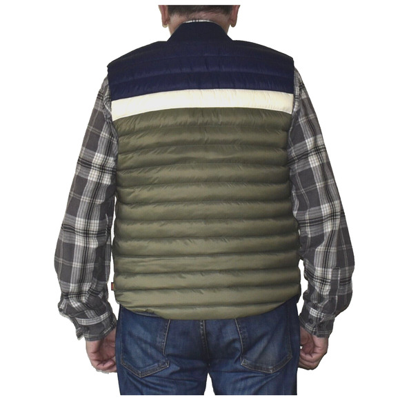 NEW MARINE LAYER Vail Dusty Olive/Navy Reversible Down Puffer Vest Size S $145 - Picture 3 of 9